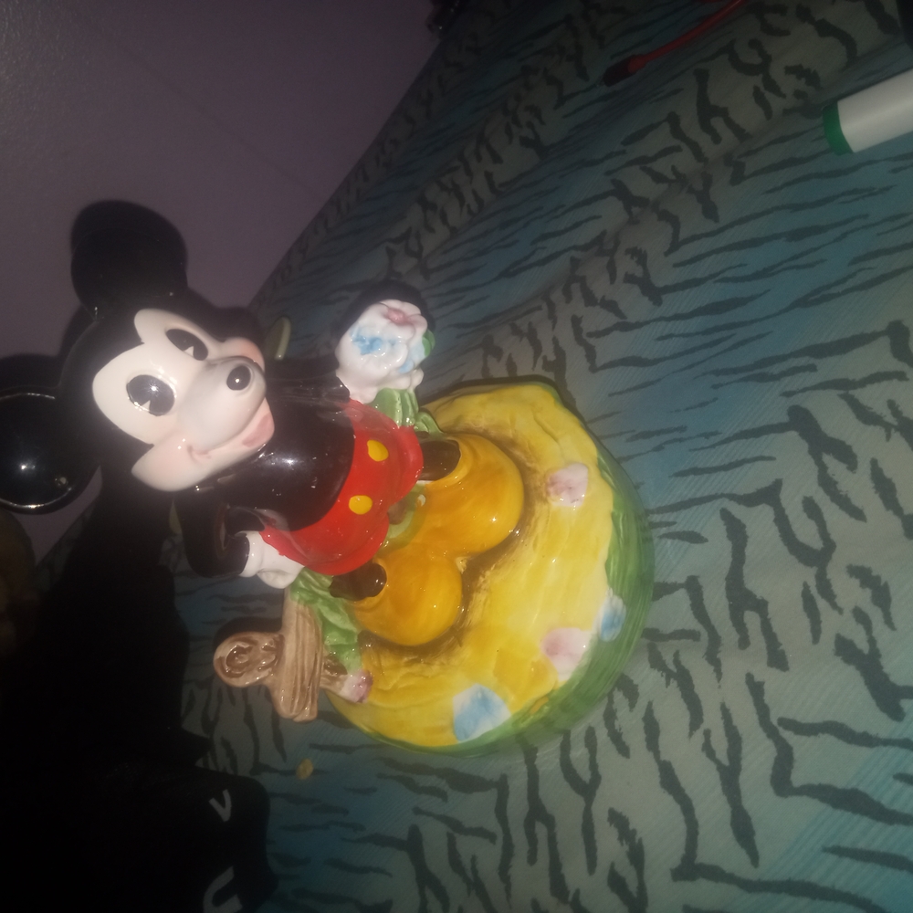 Vintage Disney Mickey Mouse Figurine - Black, Red, Yellow